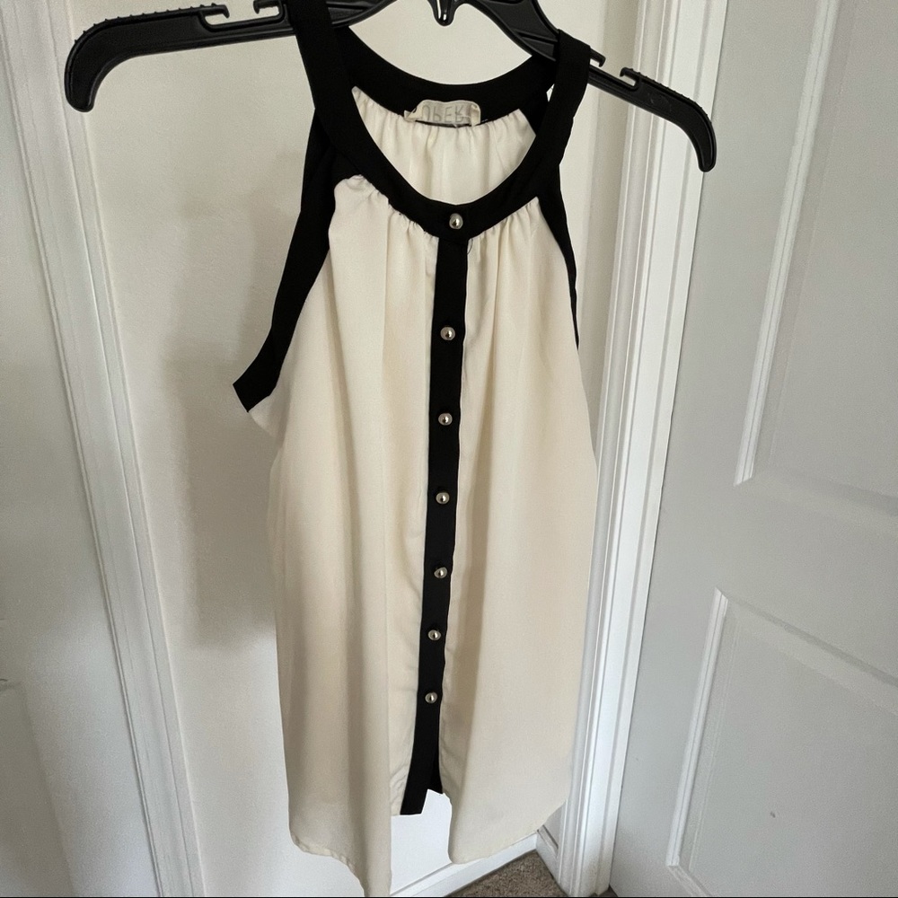 Black & Cream Top